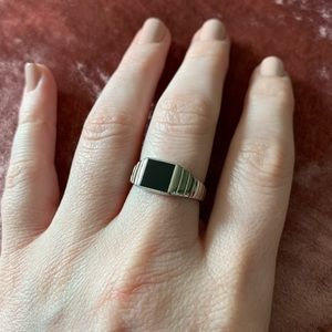 Mejuri Enamel Square Signet Ring